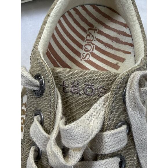 Taos Star Shoes Women's Sz 7.5 Canvas Low Top Lace Up Comfort Sneakers Khaki Tan - Picture 7 of 11